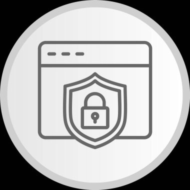 Web Güvenlik Hattı Gri Simge Çemberi