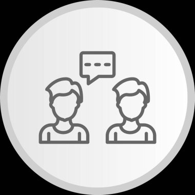 Konuşma Çizgisi Çemberi Gri Simgesi