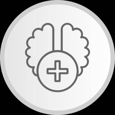 Beyin Çizgisi Çemberi Gri Simgesi