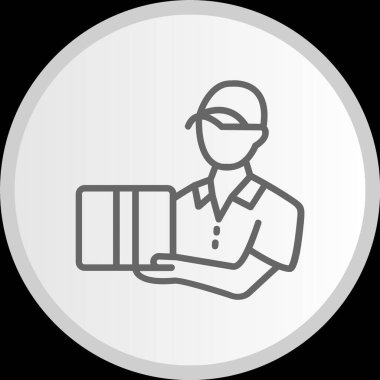 Kurye Hattı Çemberi Gri Simge