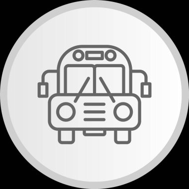 Okul Otobüs Hattı Çemberi Gri Simgesi