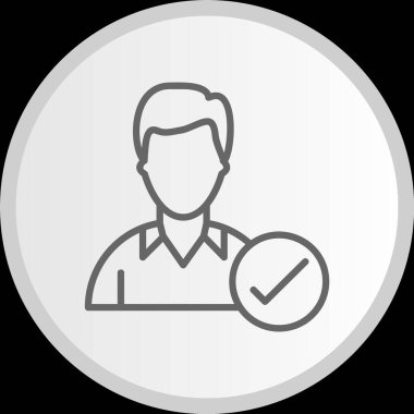 Onaylanmış Aday Çizgisi Çemberi Gri Simgesi