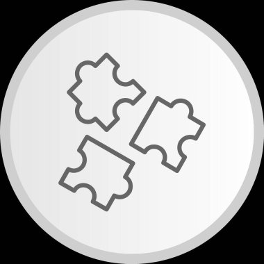 Bulmaca Çizgisi Çemberi Gri Simgesi