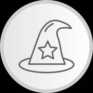 Cadı Şapkası Çizgisi Çemberi Gri Simge