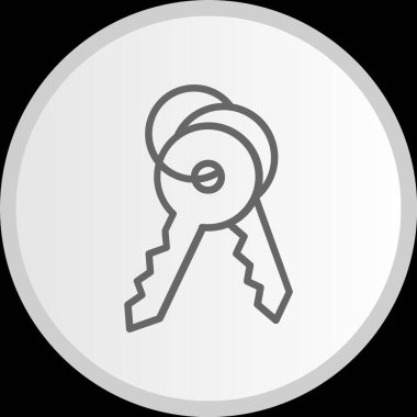 Anahtar Vektör Çizgisi Çemberi Gri Simgesi