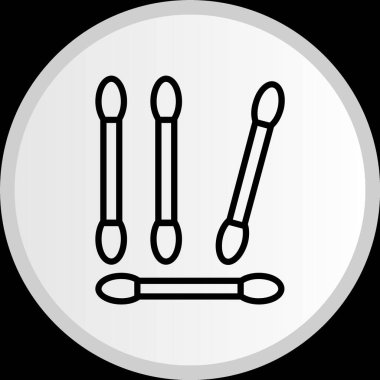 Pamuk Çubuğu Çizgisi Gri Çember Simgesi