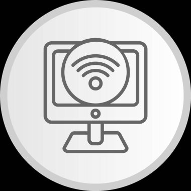 Wifi Sinyal Hattı Gri Çember Simgesi