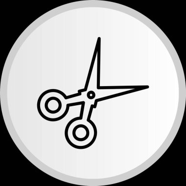 Makas Çizgisi Çember Gri Simge