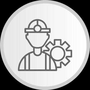 İnşaat İşçi Hattı Çemberi Gri Simge