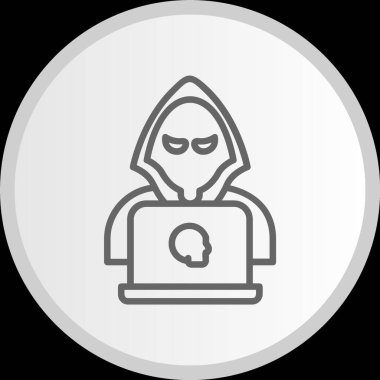 Hacker Hattı Çemberi Gri Simgesi