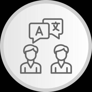 Dil Çizgisi Çemberi Gri Simge