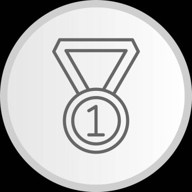 Kazanan Madalya Çizgisi Çember Gri Simge