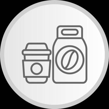 Kahve Torbası Gri Çember Simgesi