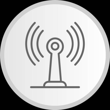 Radyo Anten Hattı Gri Çember Simgesi