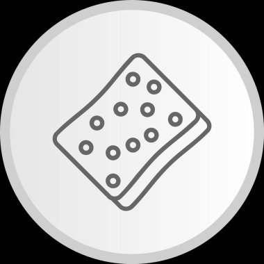 Sünger Çizgisi Çemberi Gri Simgesi