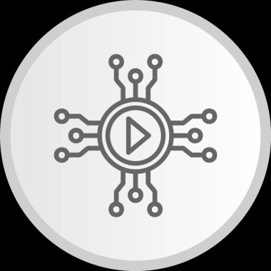 Ortam Vektör Çizgisi Çemberi Gri Simge