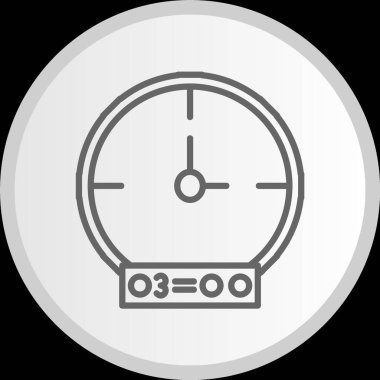 Alarm Saat Çizgisi Çemberi Gri Simge