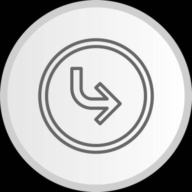 Sağa Dön Ok Çizgisi Çember Gri Simge