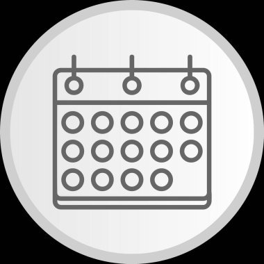 Takvim Çizgisi Çemberi Gri Simgesi