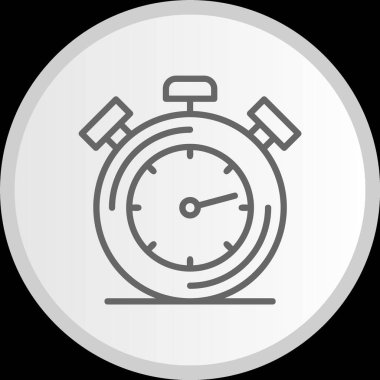 Stopwatch Çizgisi Çemberi Gri Simge