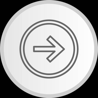 Sağ Ok Çizgisi Çemberi Gri Simge