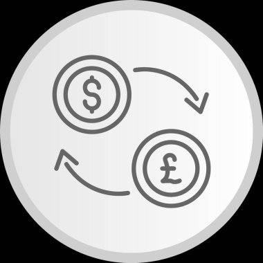 Döviz Borsası Çemberi Gri Simgesi