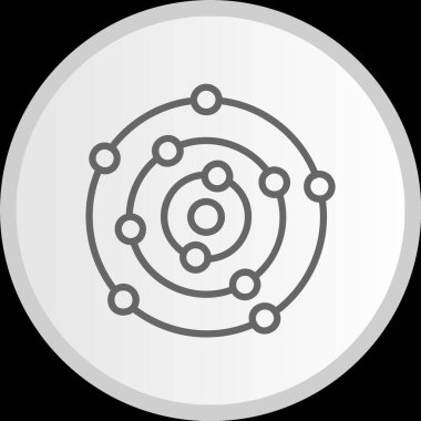 Güneş Sistemi Çizgisi Çemberi Gri Simge