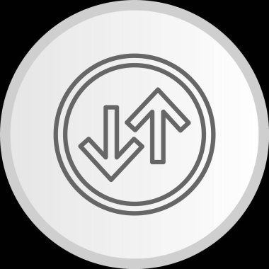 Aşağı Ok Çizgisi Çemberi Gri Simge