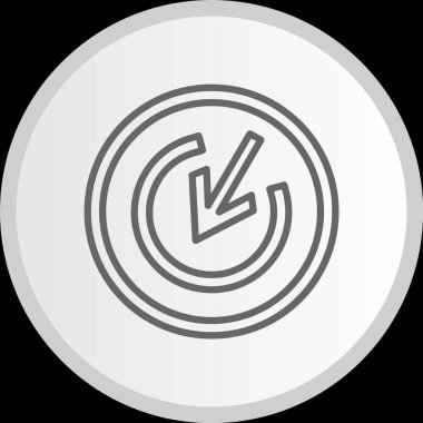 Hedef Ok Çizgisi Çemberi Gri Simge