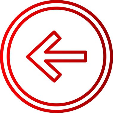 Sol Ok Satırı Gradyan Simgesi