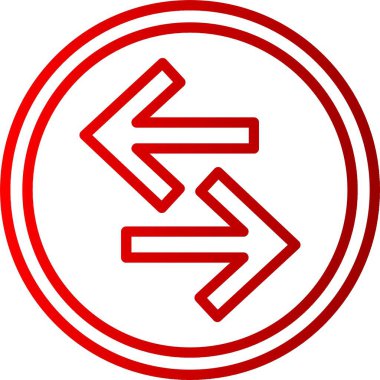 Sol Sağ Ok Satırı Gradyan Simgesi