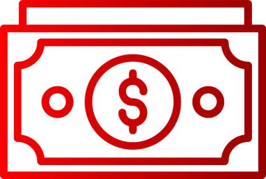 Para Çizgisi Gradyan Simgesi