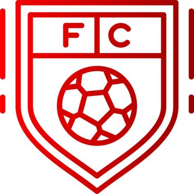 Futbol Kulübü Çizgisi Gradyan Simgesi