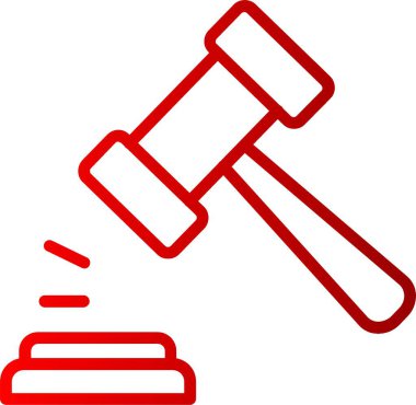Gavel Çizgisi Gradyan Simgesi