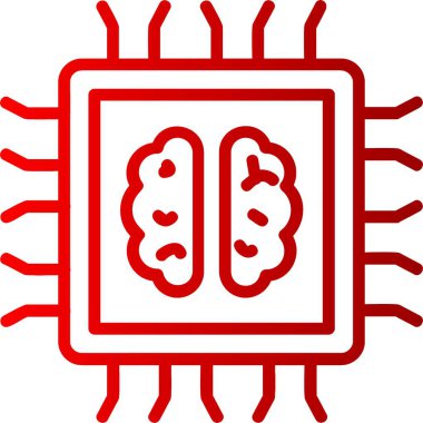 Yapay Zeka Vektör Satırı Gradyan Simgesi