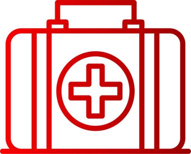 İlk Yardım Kiti Satır Gradyan Simgesi