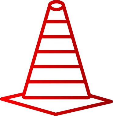 Trafik Konisi Çizgisi Gradyan Simgesi