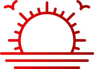 Gün Doğumu Çizgisi Gradyan Simgesi