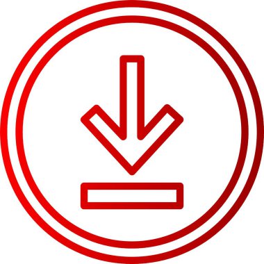 Aşağı Ok Satırı Gradyan Simgesi