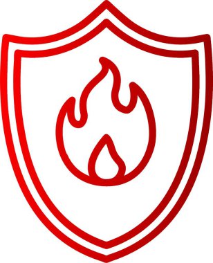 Ateş Koruma Hattı Gradyan Simgesi