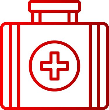 Tıbbi Kit Satır Gradyan Simgesi