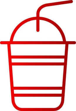 Soğuk İçecek Çizgisi Gradyan Simgesi