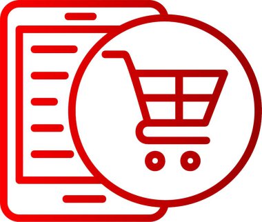 Çevrimiçi Dükkan Hattı Gradyan Simgesi