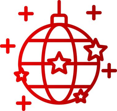 Disko Topu Çizgisi Gradyan Simgesi