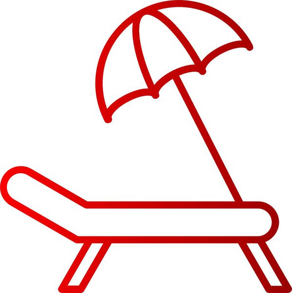 Sun Bed Line Gradient Icon