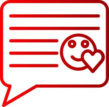 Aşk İleti Satırı Gradyan Simgesi