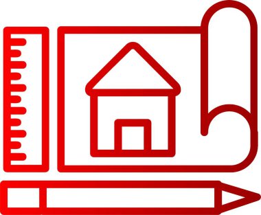 Yapı Çizim Çizgisi Gradyan Simgesi