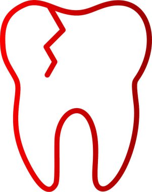 Kırık Diş Hattının Gradyan Simgesi