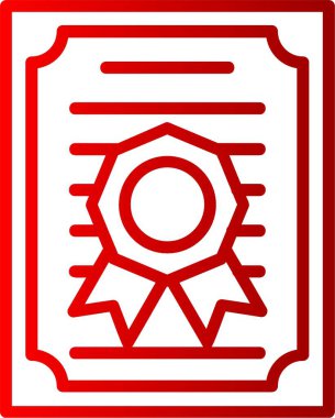 Diploma Çizgisi Gradyan Simgesi