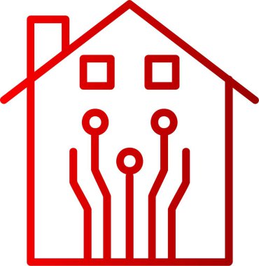 Akıllı Ev Vektörü Satırı Gradyan Simgesi